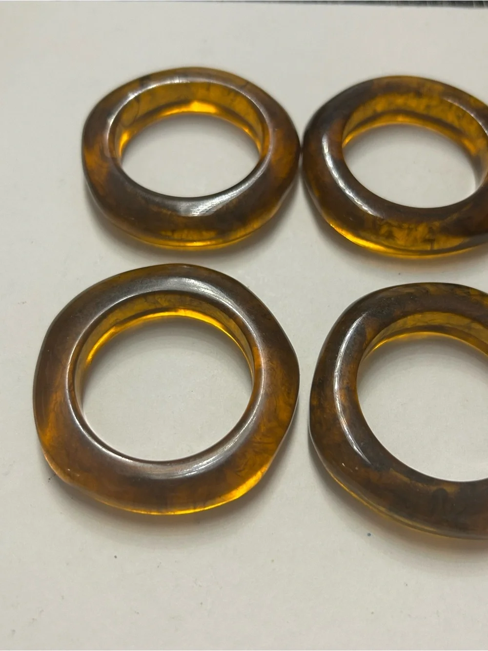 Amber Faux Tortoise Shell Resin Napkin Rings Set of 6 Crown & Ivy